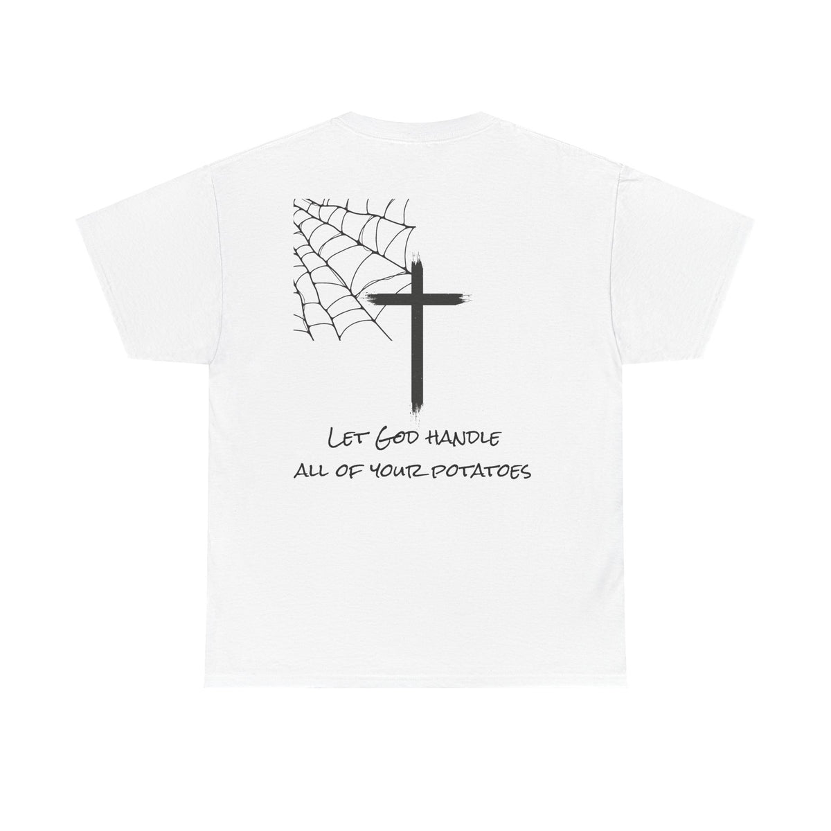 Faith Spider Tee — "Brand New Faith" Cross & Spiderweb Christian Graphic T‑Shirt