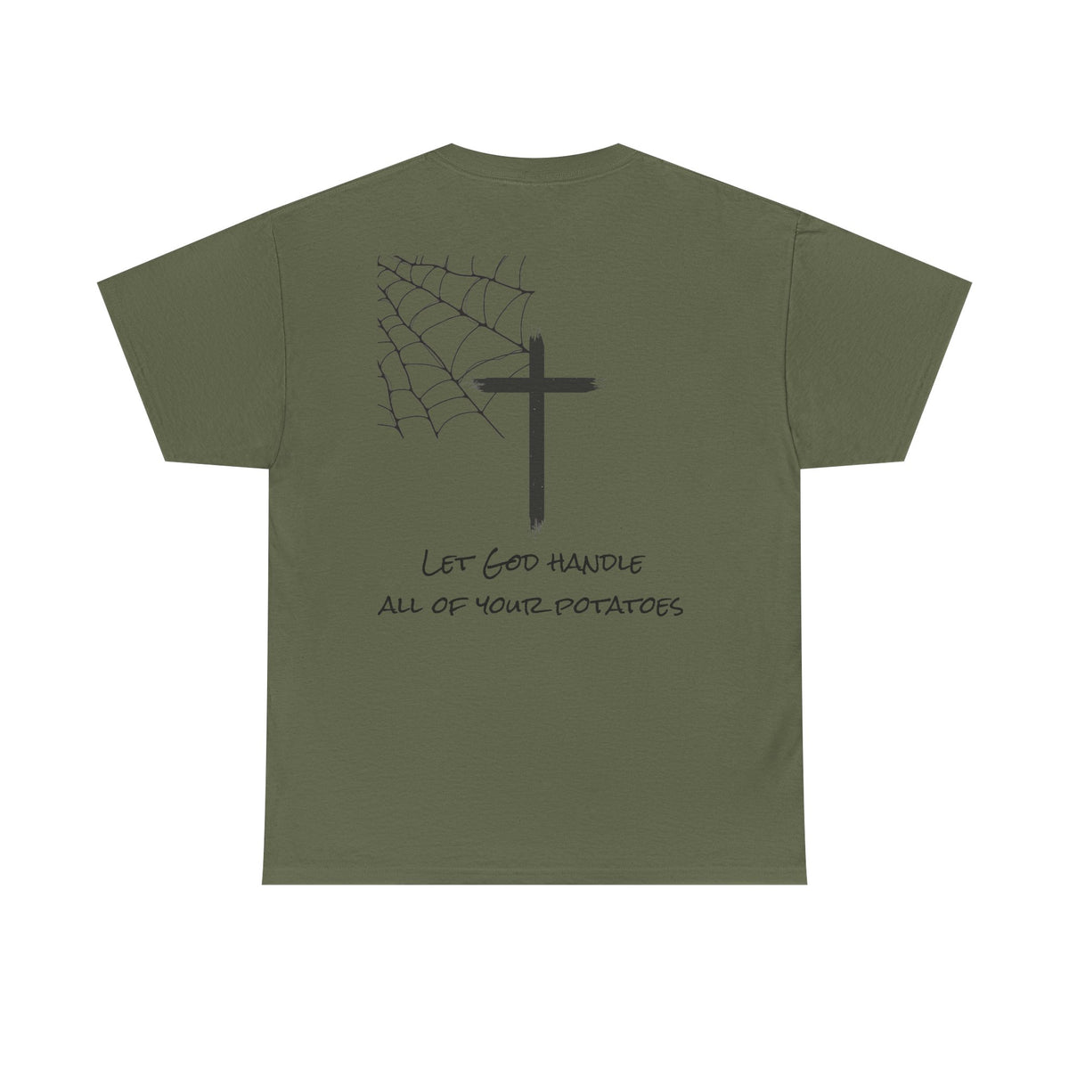 Faith Spider Tee — "Brand New Faith" Cross & Spiderweb Christian Graphic T‑Shirt